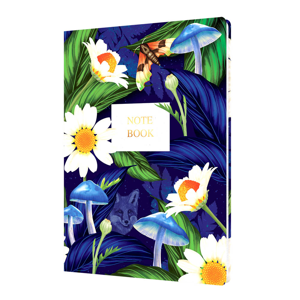 COLLINS NOTEBOOK DOWN THE GARDEN PATH RULED A5 FLOWER NAVY