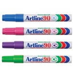 ARTLINE 90 PERMANENT MARKER CHISEL 25MM BRIGHT ASSORTED PACK 12