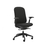 BURO QUANTUM CHAIR UPHOLSTERED BACK WITH ARMS BLACK