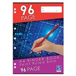 SOVEREIGN BINDER BOOK 8MM RULED A4 96 PAGES A4 PACK 10