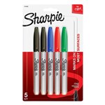 SHARPIE PERMANENT MARKER FINE POINT 1MM ASSORTED PACK OF 5