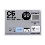 CUMBERLAND C5 STRIP SEAL POCKET ENVELOPES 229 X 162MM WHITE PACK 50