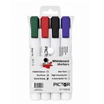 PICTOR WHITEBOARD MARKER BULLET TIP ASSORTED PACK 4