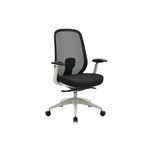 BURO FORCE OFFICE CHAIR WITH ARMS LIGHT GREY FRAMEBLACK SEAT