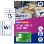 AVERY PREMIUM ADDRESS LABEL KIT WITH AVERYECO 16UP AND 65UP WHITE 10 SHEETS