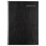 CUMBERLAND 41ECBK CASEBOUND DIARY DAY TO PAGE A4 BLACK