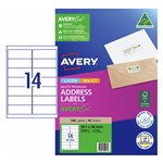 AVERY 959417 L7163 QUICK PEEL ADDRESS LABEL WITH SURE FEED LASER 14UP WHITE PACK 10