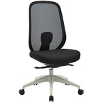 BURO FORCE ERGONOMIC OFFICE CHAIR LIGHT GREY FRAME BLACK SEAT BONUS CHAIRMAT INCLUDED