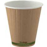 BIOPAK BIOCUP DOUBLE WALL CUP 295ML KRAFT GREEN STRIPE PACK 50