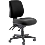 BURO ROMA TASK CHAIR MEDIUM BACK 3LEVER SEAT SLIDE JETT FABRIC BLACK