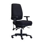 DAL BPLUS HIGH BACK CHAIR LARGE GELTEQ G2 SEAT WITH ARMS BLACK APOLLO FABRIC