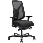 SERATI MESH HIGH  BACK CHAIR PROCONTROL SYNCHRO ADJUSTABLE ARMREST BLACK ALUMINIUM BASE FOOTPLATES GABRIEL FIGHTER