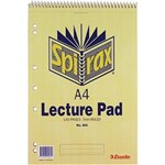 SPIRAX 905 LECTURE BOOK 7MM RULED 7 HOLE PUNCHED TOP OPEN SPIRAL BOUND 140 PAGE A4