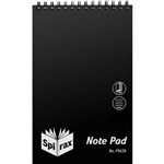 SPIRAX P563A REPORTERS NOTEBOOK 8MM RULED TOP OPEN 200 X 127MM 200 PAGE BLACK