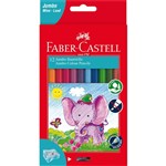 FABERCASTELL JUMBO COLOUR PENCILS AND SHARPENER ASSORTED PACK 12