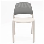 RAPIDLINE FLEXI STACKING CHAIR WITH GREY BACKREST 815 X 505 X 550MM WHITE