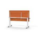 RAPIDLINE BOOST HEIGHT ADJUST FLIP TOP TABLE 1800 X 750 X 725MM CHERRY TOP AND WHITE PC FRAME