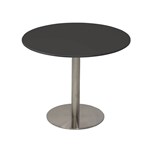 RAPIDLINE ESTILLO ROUND TABLE DISC BASE 1200 X 755MM BLACK TOP AND STAINLESS STEEL