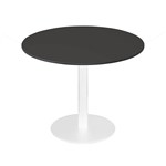 RAPIDLINE ESTILLO ROUND TABLE DISC BASE 1200 X 755MM BLACK TOP AND WHITE PC