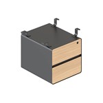 RAPIDLINE DELUXE INFINITY 2 DRAWER HANGING PEDESTAL NATURAL OAK MELAMINE FRONTS AND BLACK PC FRAME