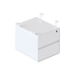 RAPIDLINE DELUXE INFINITY 2 DRAWER HANGING PEDESTAL WHITE MELAMINE FRONTS AND WHITE PC FRAME