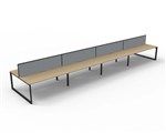 RAPID INFINITY DELUXE 8 PERSON LOOP LEG DOUBLE SIDED WORKSTATION WITH SCREEN