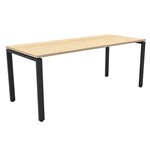 RAPIDLINE DELUXE PROFILE STEEL FRAME TABLE 2100 X 750MM NATURAL OAKBLACK