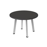 RAPIDLINE ETERNITY ROUND COFFEE TABLE 600 X 450MM BLACK TOP AND WHITE PC FRAME