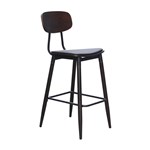 DURAFURN AUSTIN CHAIR BARSTOOL BLACK PU VINYL SEAT WENGE BACKREST 500 X 555 X 750MM