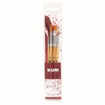 KUM SCHOOL  ART MIXED MEDIA FLATROUND BRUSH SET 4