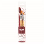 KUM SCHOOL  ART MIXED MEDIA FLAT BRUSH SET 3