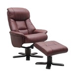 PICASSO MAJESTIC HIGH BACK CHAIR WITH OTTOMAN BURGANDY