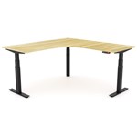 OLG AGILE ELECTRIC TRIPLE 3 COLUMN WORKSTATION RH 1800 X 1800 X 750MM BLACK FRAME NEW OAK TOP