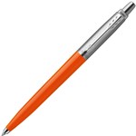 PARKER JOTTER ORIGINALS BALLPOINT PEN MEDIUM BLUE INK MEDIUM STAINLESS STEEL  ORANGE TRIM