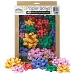 RAINBOW PAPER BOWS 40 PIECES BRIGHT ASSORTED