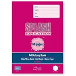SPLASH EDUCATION BOTANY BOOK PLAIN14MM SOLID RULEDRED MARGIN 64PAGES A4 PINK