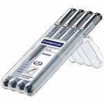 STAEDTLER 308 PIGMENT LINER ASSORTED NIBS BLACK PACK 4