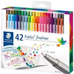 STAEDTLER 334 TRIPLUS FINELINE PEN ASSORTED BOX 42