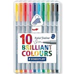 STAEDTLER 334 TRIPLUS FINELINE PEN ASSORTED PACK 10