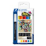 STAEDTLER LUMOCOLOR 349 PAINT MARKER 24MM ASSORTED BOX 6