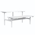 BURO SYNTRA HEIGHT ADJUSTABLE DESK BACK TO BACK 1800 X 750MM WHITE FRAME