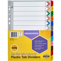 Manilla Dividers Brights Pastels and Whites